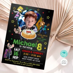 Editable Chuck E Cheese Invitation